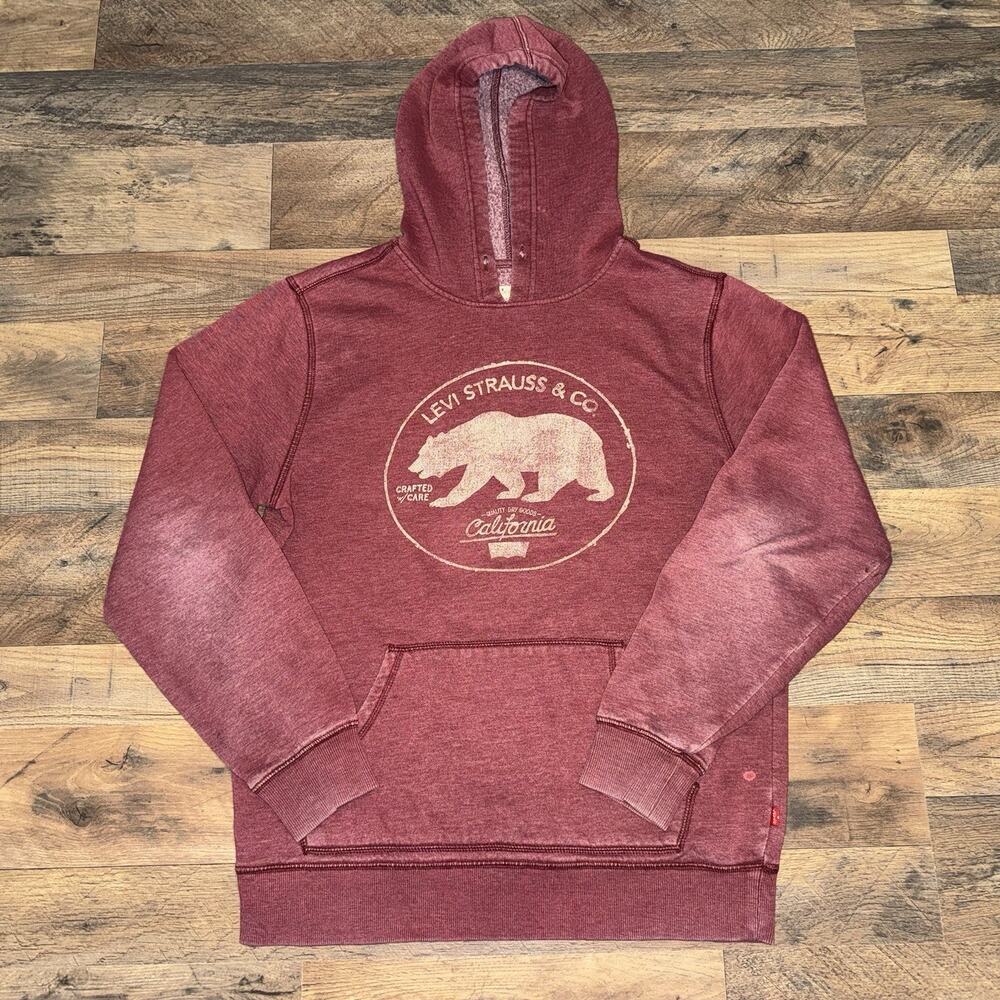 Levi Strauss &‎ Co. Hoodie, Size Medium, Pullover, Red, Distressed